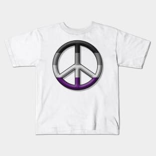 Peace Pride design in Asexual pride flag colors Kids T-Shirt